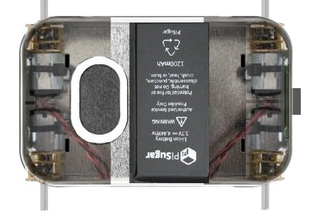 The chassis layout with the battery pack in the centre and a motor on each side
